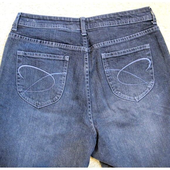 Chico's Platinum Marquis Black Denim Cotton Stretch Boot Cut Jeans Women's Sz 1 - Picture 7 of 9